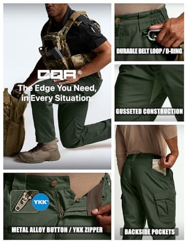 CQR Men's Tactical Pants, Water Resistant Ripstop Cargo Pants, Lightweight EDC Work Hiking Pants, Outdoor Apparel, Raider Mag Pocket Green Kelp, 34W x 34L - Image 6