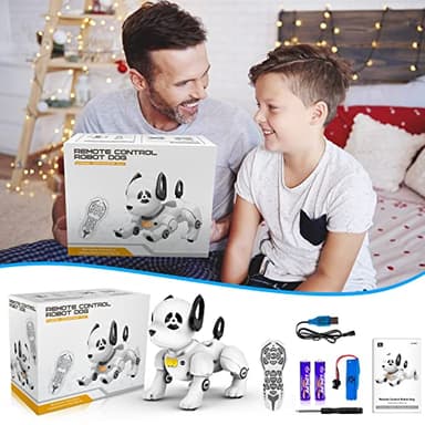 Remote Control Robot Dog Toy, RC Dog Programmable Smart Interactive Robotic Pets, RC Stunt Robot Toys Deg Imitates Animals Music Dancing Handstand Push-up Follow Functions for Boys Girls Toy - Image 7
