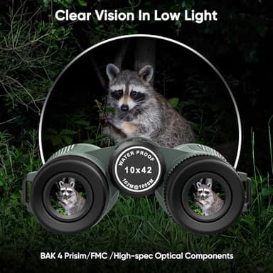 WOSPORTS 10x42 Binoculars for Adults - IP67 Waterproof Binoculars for Bird Watching, Hunting, Hiking, Alaska Cruise - Image 8