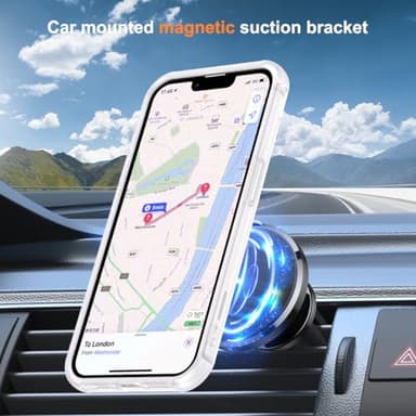 SKYLMW Compatible with iPhone 16E Case with Invisible Magnetic O-Ring Stand Military-Grade Phone Case for iPhone 16E 6.1" 2025 [Compatible with Mag-Safe][Great Grip Feeling],Translucent - Image 4