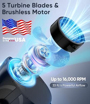 AI Portable Waist Fan, 6-Speed 16000RPM Strong Turbo Airflow, 40H Max Cooling Battery Powered Personal Fan Rechargeable, Hands-Free Shirt/Belt/Neck Fan for Work, Outdoor, Travel, Gift for Men - Image 2