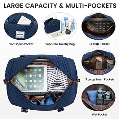 LOVEVOOK Travel Duffle Bag,Weekender Bags for Women with Shoe Compartment,Carry on Overnight Bag with Toiletry Bag,Gym Duffel Bag with Wet Pocket,Hospital Bags for Labor and Delivery - Image 3