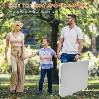 Elevon Folding Table, 6 Feet Heavy Duty Fold-in-Half Utility Table Indoor Outdoor for Camping, Picnic, Party - Image 5