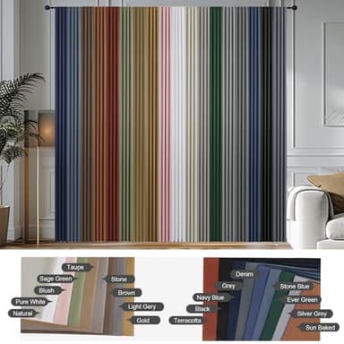 Chyhomenyc Blackout Curtains for Bedroom 84 Inch Length 2 Panels Set, Solid Thermal Insulated Noise Reducing Window Treatment, Modern Privacy Rod Pocket Back Tab Curtains, 40Wx84L, Pearl Natural - Image 9