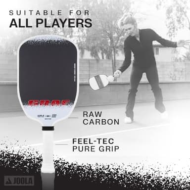 JOOLA GRAF Edge 16mm Pickleball Paddle - Carbon Fiber Pickleball Racket for Increased Spin & Control - Agassi Shape for Power & Precision - UPA-A Certified - USAP Approved - NFC Chip Enabled - Image 4