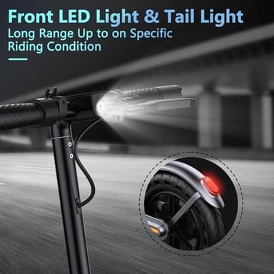 Electric Scooter for Adult, 19 MPH Top Speed, 21 Miles Long Range, w/h 350W Powerful Motor, 8.5" Solid Tire, Fast Charging, Folding Electric Scooter, Dual Braking, Smart APP, Max Load 264 LBS - Image 7