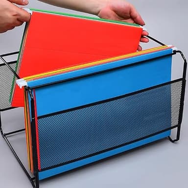 25 Packs Hanging File Folders,Black Letter Size File Folder,Designed for Bulky Files,Filing Cabinet,1/5 Adjustable Tabs for Office,School,Home - Image 4