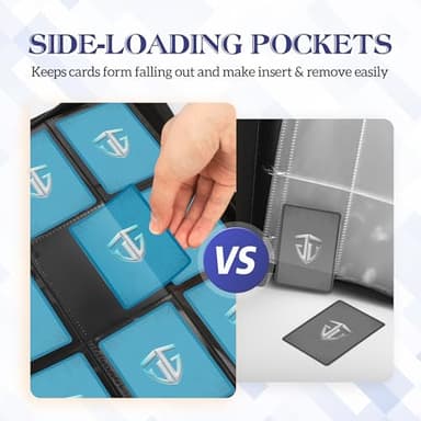 TCGUARD Trading Card Binder, 9 Side Loading Pocket Card Album Hold Up to 540 Cards, Zipper Binder for Cards Collection, TCG Card Holder for Game Card, Sports Card, Yugioh, MTG etc.（Grey） - Image 3