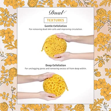 Spongentle Deep Cleansing Body Loofah Sponge, Natural Colors, for Bath and Shower, Multiple Textures for Gentle and Deep Exfoliation, Generous and Rich Lather, (Pack of 3) - Image 2