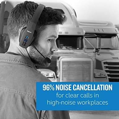 BlueParrott B550-XT Mono Bluetooth Wireless Headphones 96% Noise Canceling Over Head Trucker Headset with Mic, 100% Voice Control, IP54-Rated Protection, 24 hrs. Talk Time, Black - Image 4