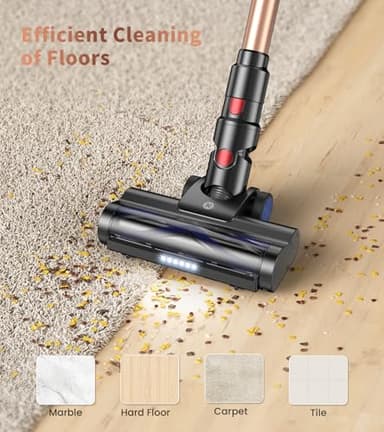 NADALY Cordless Vacuum Cleaner, Powerful Stick Vacuum with 45min Runtime, Anti-Tangle Vacuum Cleaners for Home, 1.5L Dust Cup, Rechargeable Wireless Vacuum for Hardwood Floor Carpet Pet Hair - Image 4