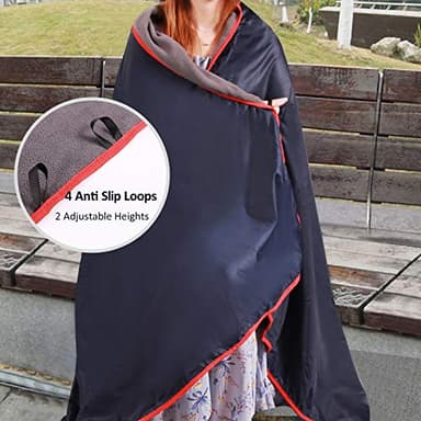 REDCAMP Large Waterproof Stadium Blanket for Cold Weather, Soft Warm Fleece Camping Blanket Windproof for Outdoor Sports, Dark Blue - Image 3