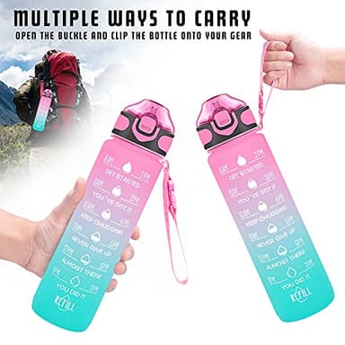 Enerbone 32 oz Drinking Water Bottle with Times to Drink and Straw, Motivational with Carrying Strap, Leakproof BPA & Toxic Free, Ensure You Drink Enough Water for Fitness Gym Outdoor - Image 6