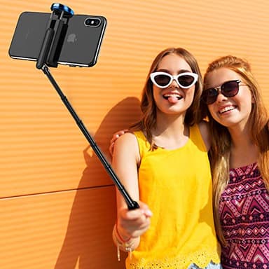 ATUMTEK Selfie Stick Tripod, 3-in-1 Extendable Aluminum Phone Tripod with Detachable Bluetooth Remote, Compatible with iPhone 17/16/15/14/13/12/11/11 Pro/XS Max/XR and Samsung Smartphones, Blue - Image 7