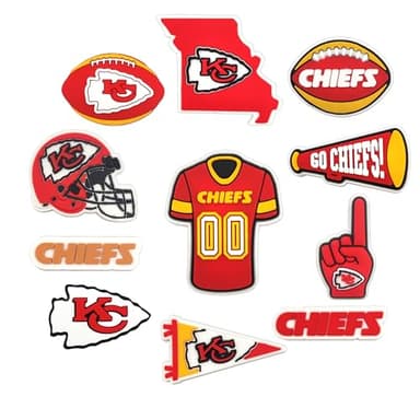 Fit Chiefs 10PC Shoe Charms for crocs clogs Decoration, Team Charms for sports fans - Image 1
