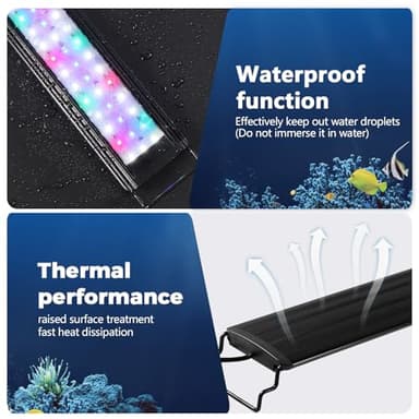 Tatub 23W LED Aquarium Light for 36"-42" Fish Tank, Full Spectrum Fish Tank Light with White Blue Red Green LEDs, 10 Levels of Brightness，Timer Auto On/Off - Image 3