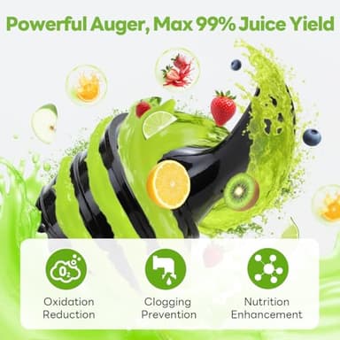 ECOSELF Juicer Machines with 5.3" Mega Mouth & Large Feed Chute, Cold Press Juicer for Whole Fruits & Vegetables, Professional Slow Masticating juicer for Batch Juicing, High Juice Yield Easy to Clean - Image 6