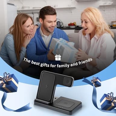 Wireless Charging Station for Apple Devices: 3 in 1 Foldable Qi Compact Case-Friendly Charger Stand for iPhone 17-12 & Apple Watch & AirPods Charging Dock for Travel Home Office Desk Nightstand(Black) - Image 9