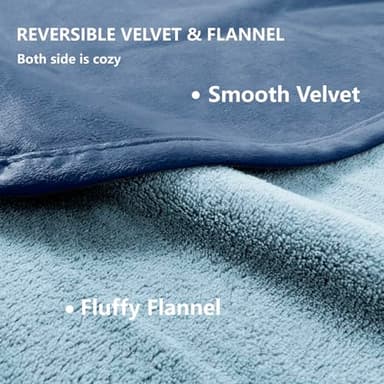 Tuffeel Waterproof Blanket for Bed Protection, Washable Dog Blankets for Couch, Soft Reversible Pet Throw Furniture Protector Cover for Sofa-82"x108",Navy Blue+Stone Blue - Image 4