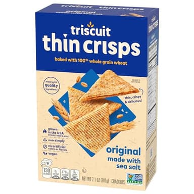 Triscuit Thin Crisps Original Whole Grain Wheat Crackers, Vegan Snacks, Bulk Snack Crackers, 6 - 7.1 oz Boxes - Image 16