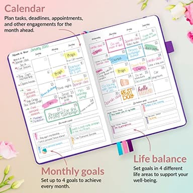 GoGirl Planner and Organizer for Women – A5 Size Weekly Planner, Goals Journal & Agenda to Improve Time Management, Productivity & Live Happier. Undated – Start Anytime, Lasts 1 Year – Purple - Image 4