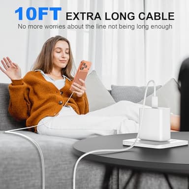 iPhone 17 16 Pro Max Charger Fast Charging,45W iPhone 17 Charger Type C Chargers USB C Charge Block & 10FT Long Chargers Cable Cord for iPhone 17/17 Pro/17 Pro Max/Air/16 15 Pro Max/16 Pro/16/16 Plus - Image 6