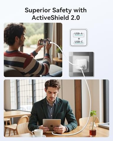 USB C Wall Charger Block 33W, Dual Port GaN PD3.0 Power Adapter Fast Type C Charging Block Foldable Plug Compatible with iPhone 17/Pro/Pro Max/17 Air/16/16 Plus/15/14/13/12, Galaxy, iPad, Airpods - Image 7