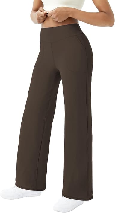 FireSwan Wide Leg Yoga Pants Women Stretch Dress Lounge Pants with Pockets High Waisted Loose Casual Trousers - Image 2