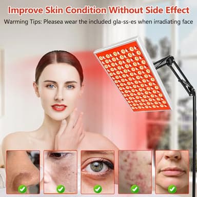 Red Light Therapy for Body Face, Infrared Light Therapy with Stand, Red Lights Therapy Lamp Panel, LED 660nm 850nm Near Infrared Redlight Therapy Device for Full Body Skin Home - Image 3