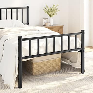 Yaheetech Twin Bed Frame Metal Platform Bed Frame Mattress Foundation with Spindle Headboard & Footboard/No Box Spring Needed/14 Inch Underbed Storage/Firm Support & Easy Set up Structure, Black - Image 4