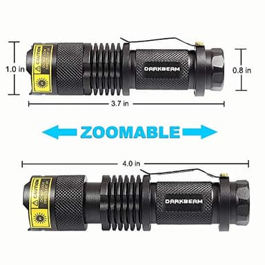 DARKBEAM UV 395nm Flashlight Ultraviolet led Light Blacklight Wood's lamp Portable 400nm Mini Detector for Dog/Cat Urine Pet Stains, Anti-counterfeiting Identification, Resin Curing, AA - Image 2