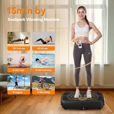 Vibration Plate Exercise Machine, 2025 Upgraded Double Motors Vibration Plate for Lymphatic Drainage, EvoSpark 3D PRO Vibration Plates for Weight Loss,450 Lbs Capacity Vibrate Fitness Platform - Image 5