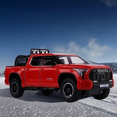 SASBSC Tundra Truck Toys for 3 4 5 6 7 Year Old Boys Pickup Toy Trucks for Boys Age 3-7 Diecast Metal Trucks with Light and Sound Pull Back Toy Cars Gift for Kids - Image 7