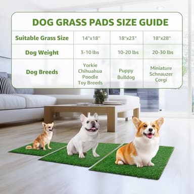 LOOBANI Dog Grass Pee Pads, 2 Pack Artificial Grass Pads for Potty Tray, Fake Grass for Dogs to Pee On, Outdoor Indoor Pee Grass for Dog Potty (18 * 23 inch) - Image 4