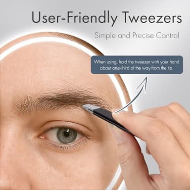 EZ2LIVE Tweezers for Women Facial Hair, Slant & Point Tip 2 Pack Eyebrow Tweezers for Men, Professional Tweezer Set Stainless Steel Precision Tweezers for Eyebrows, Splinter, Ingrown Hair Removal - Image 4