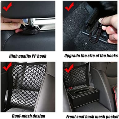 DYKESON Dog Car Net Barrier Pet Barrier with Auto Safety Mesh Organizer Baby Stretchable Storage Bag Universal for Cars, SUVs -Easy Install, Car Divider for Driving Safely with Children & Pets - Image 5