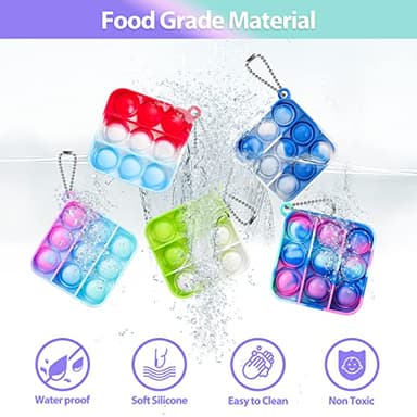 Pop Fidget Toys Bulk Its Party Favors for Kids 4-8 8-12 30 Pack Mini Pop Keychain It Christmas Stocking Stuffers for Kids Toy Fidgets for Classroom Prizes Student Gifts Birthday Goodie Bag Stuffers - Image 8