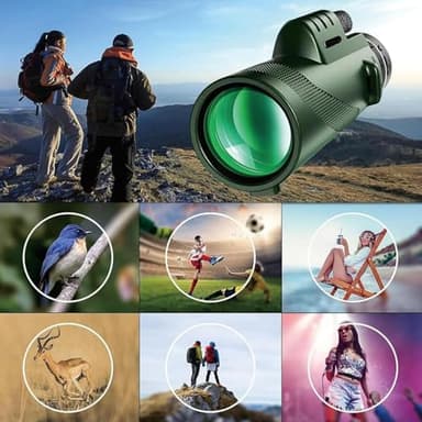Stscope360 Monocular, STS Scope 360 with Smartphone Adapter Tripod Hand Strap, Stethoscope 360 Monocular Suitable for Bird Watching Hunting Hiking Camping (Green, 80x100) - Image 2