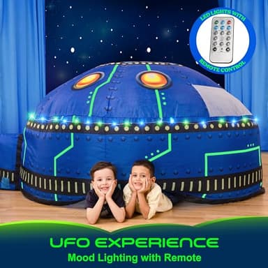 W&O Glowing UFO Aerodome with LED Lights & UFO Sound Button – Glows in The Dark, Offering an Extraordinary Space Adventure for Kids Ages 3-12 (Fan Not Included) - Image 7