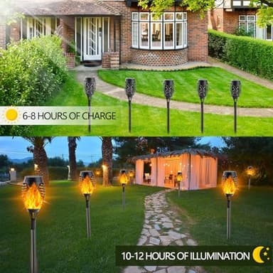 Albelt 12 Pack Solar Lights Outdoor, Solar Torch Lights with Flickering Flame for Garden Decor, Super Bright Waterproof Solar Garden Lights, Flame Torch for Outside Landscape Yard Party Decorations - Image 2