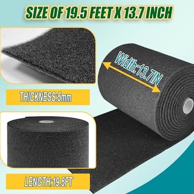 Boat Trailer Bunk Carpet 19.5ft*13.7in Marine Trailer Bunk Padding black for Boat Trailers, Boat Bunk Carpet, Boat Lift Bunk Carpeting (13.7in) - Image 4