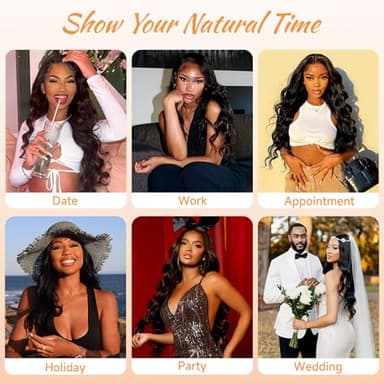 YetFree 28 Inch Body Wave Lace Front Wigs Human Hair Pre Plucked 13x6 HD Lace Frontal Wigs Brazilian Virgin Human Hair 200 Density Glueless Body Wave wig with Baby Hair Natural Black - Image 7
