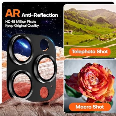 Wumigoo Camera Lens Protector for iPhone 16 Pro Max/16 Pro/iPhone 15 Pro Max/15 Pro/iPhone 14 Pro Max/14 Pro, Aluminum Alloy Sapphire Glass Camera Screen Cover, Case Friendly- Black Titanium - Image 4