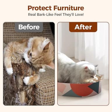 ComSaf Cat Scratcher Cardboard Bed Lounge Couch for Indoor Cats Oval Shape 17"x13", Kitty Cat Scratching Pad Recycle Corrugate Scratcher Long Lasting Furniture - Image 7