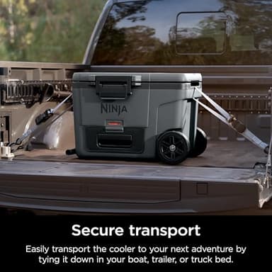 Ninja | Cooler | FrostVault 45QT Cooler with Wheels | Insulated with Temp Dry Storage Drawer | Keeps Ice Cold for Days | for The Beach, Camping, Picnics & More | Grey | FB245CG - Image 8