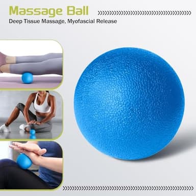 Krightlink 5-in-1 Foam Roller Set, Massage Roller Stick, Massage Ball, Resistance Band for Deep Muscle Massage, Trigger Point Release, Pilates, Yoga (Blue) - Image 4