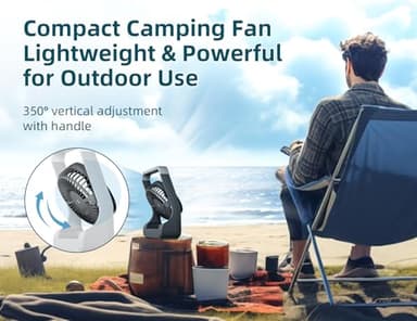Svinkal Battery Powered Fan, 10000mah Portable Desk Fan with Timer, 3 Speeds, Whisper Quiet, 180° Rotation, Portable Fan for Office, Bedroom, Outdoor, Camping - Image 5