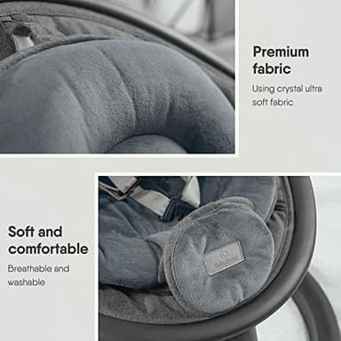 BabyBond Baby Swings for Infants, Bluetooth Infant Swing with Music Speaker, 3 Seat Positions, 5 Point Harness Belt, 5 Speeds and Remote Control - Portable Baby Swing for Indoor and Outdoor (Black - Image 6