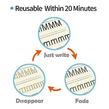 Reusable Grooved Handwriting Workbooks,Magic Copybook,Magic Writing Practice copy books, to help children improve their handwriting ink Practice Age 3-8 ​Calligraphy for kids(Animal edition) - Image 5