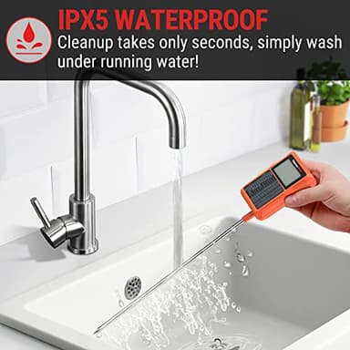 ThermoPro TP510 Waterproof Digital Candy Thermometer with Pot Clip, 10" Long Probe Instant Read Food Cooking Meat Thermometer for Grilling Smoker BBQ Deep Fry Oil Thermometer - Image 5